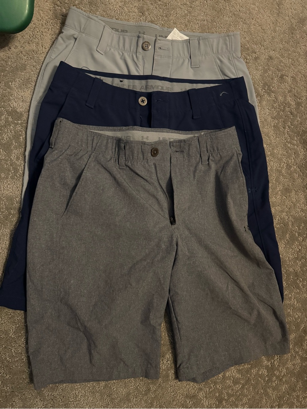 Under Armour Men's Flat Front Shorts - Navy, Gray, Light Gray